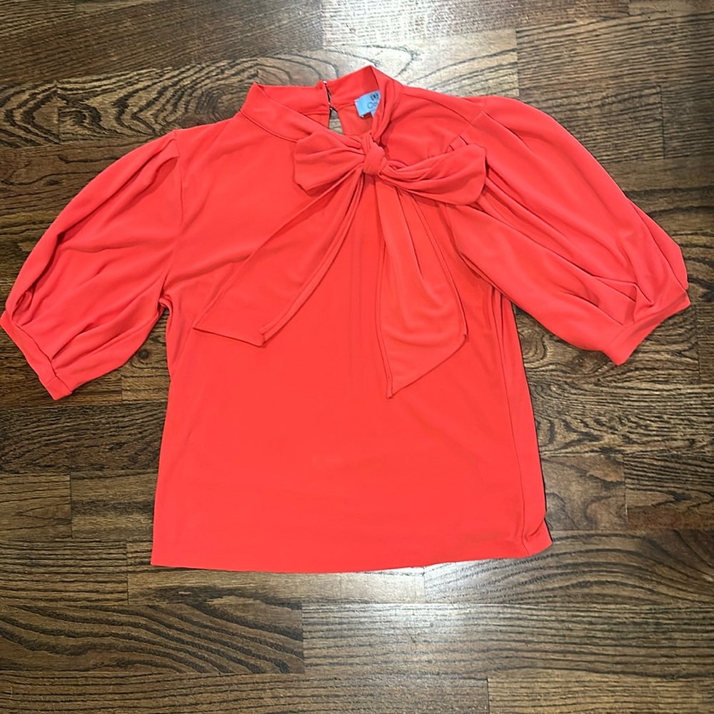 CeCe red blouse with great bow detail